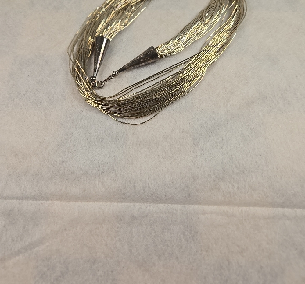 Silver Multi-Strand Choker Necklace - Picture 7 of 9